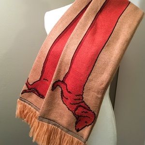 Dachshund Scarf Weiner Dog Knit Long Fringe 82.5”